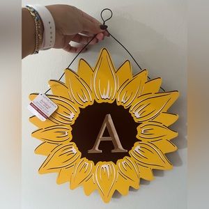 Monogram “A” sunflower wall decor